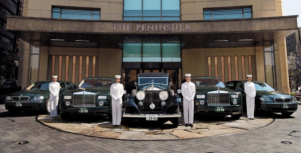 A guest room at The Peninsula Tokyo overlooking the Imperial Palace