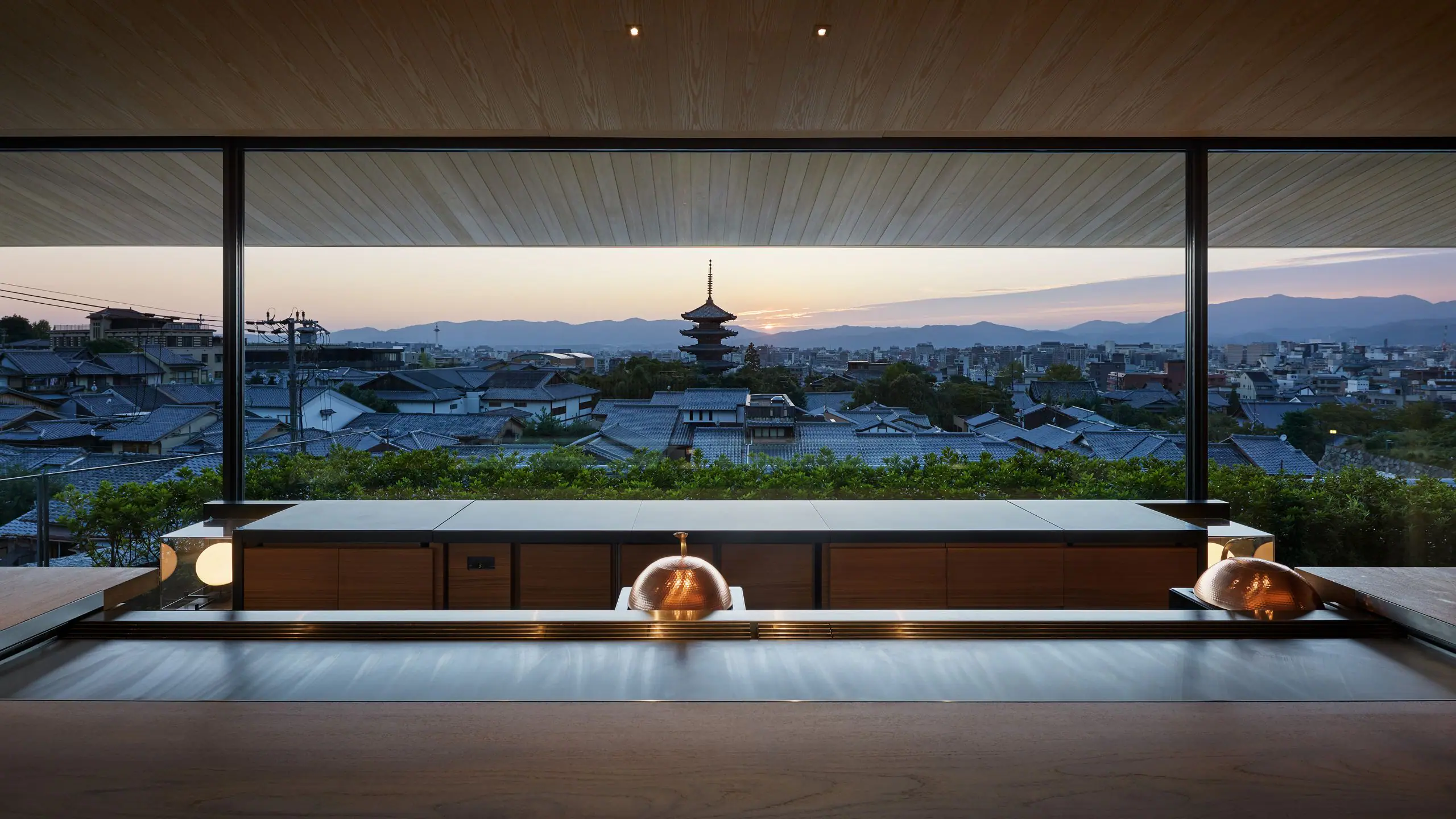 An interior view at Park Hyatt Kyoto in the Higashiyama hills