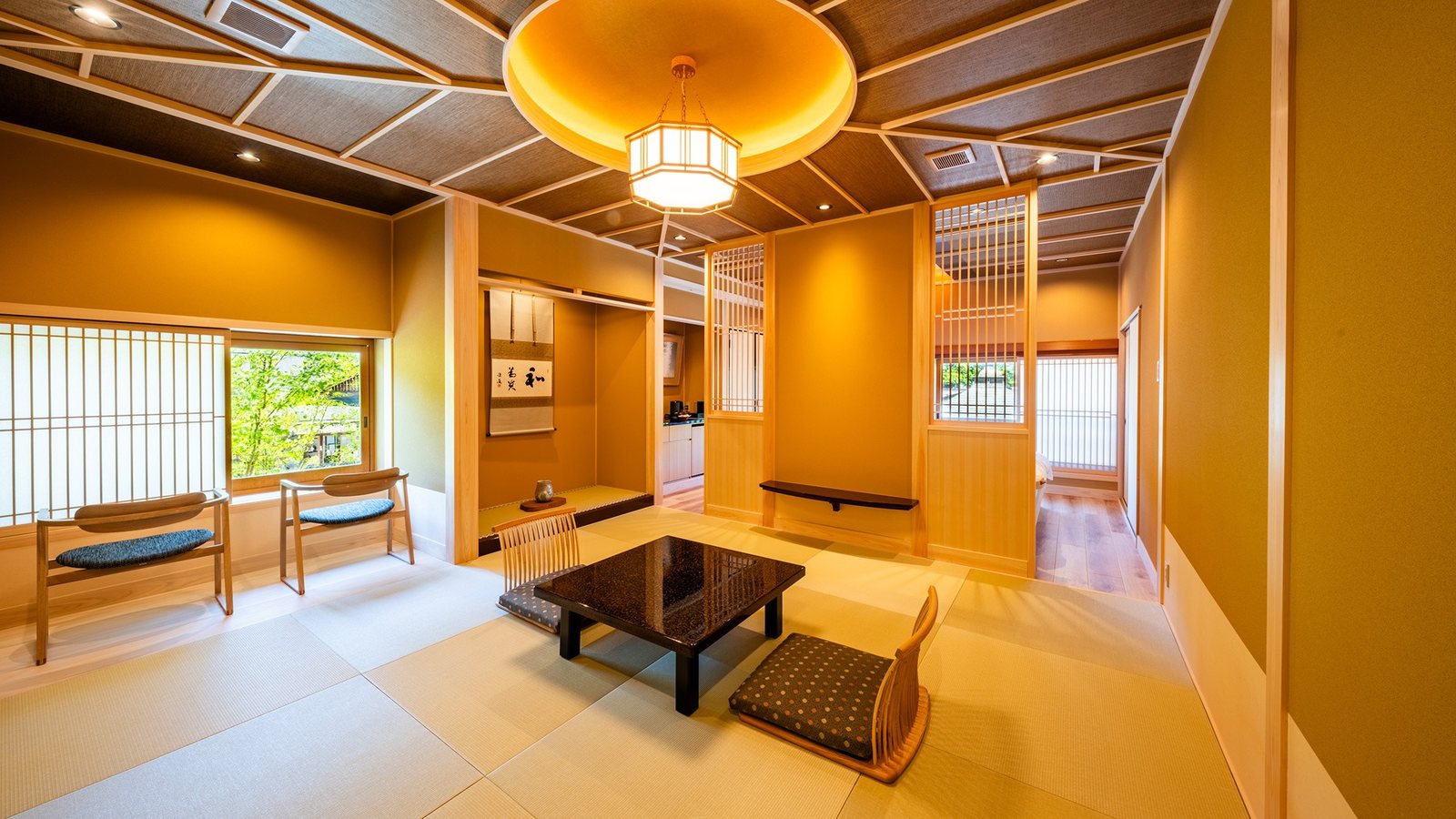 A tatami room at Eko-in, a temple lodging on Koyasan