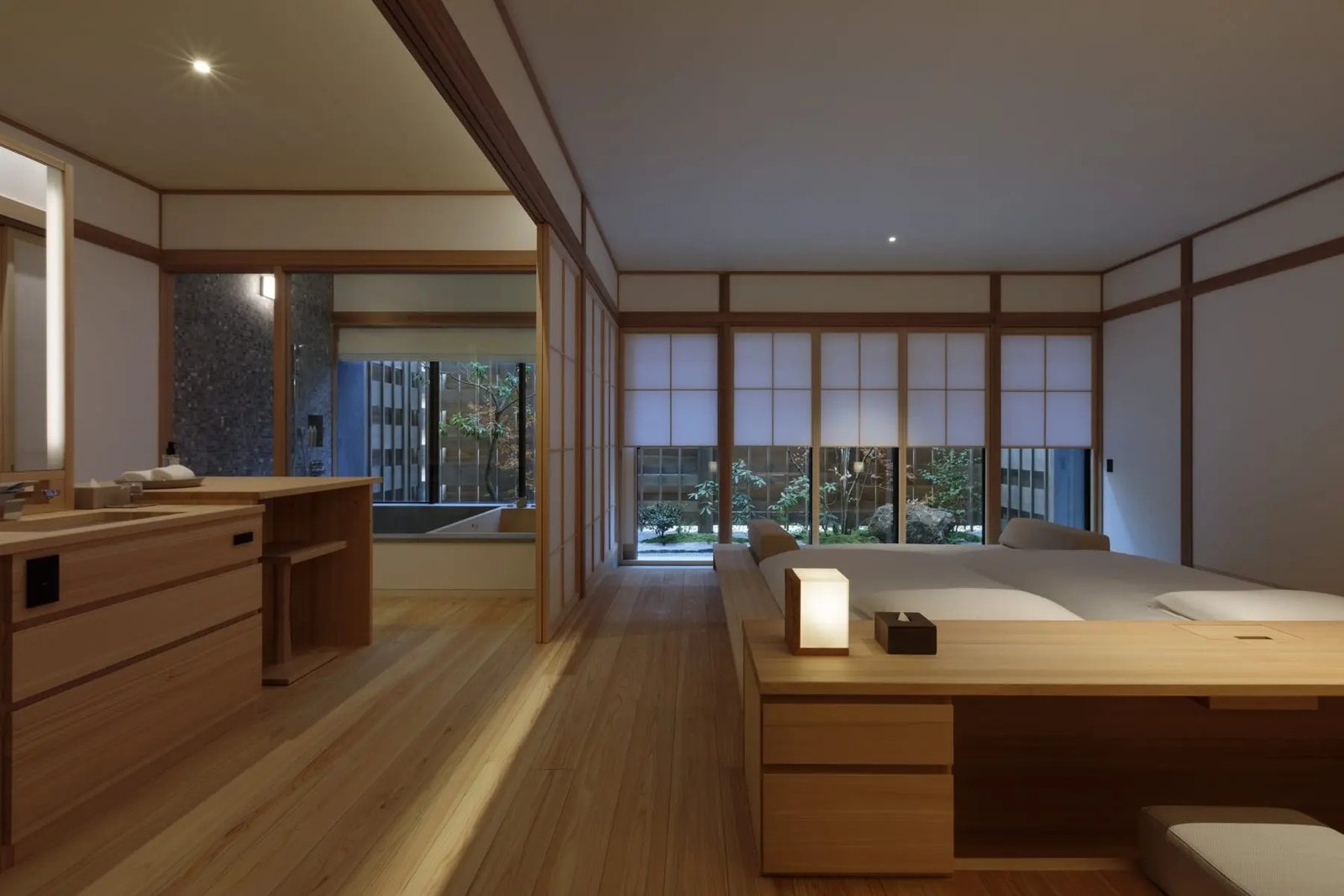 A suite at Azumi Setoda with a view of a garden