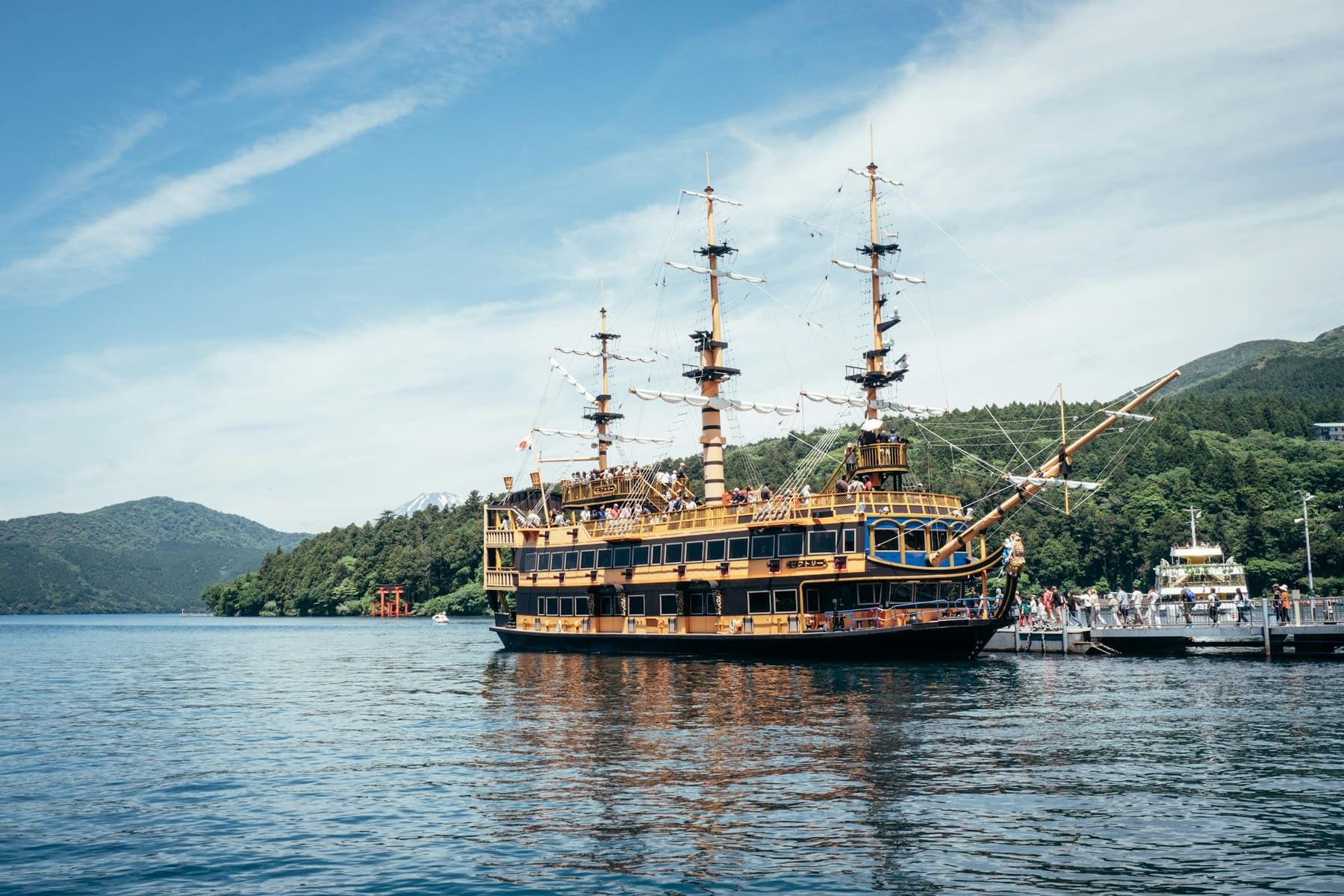 A sightseeing pirate ship on Lake Ashi, Hakone