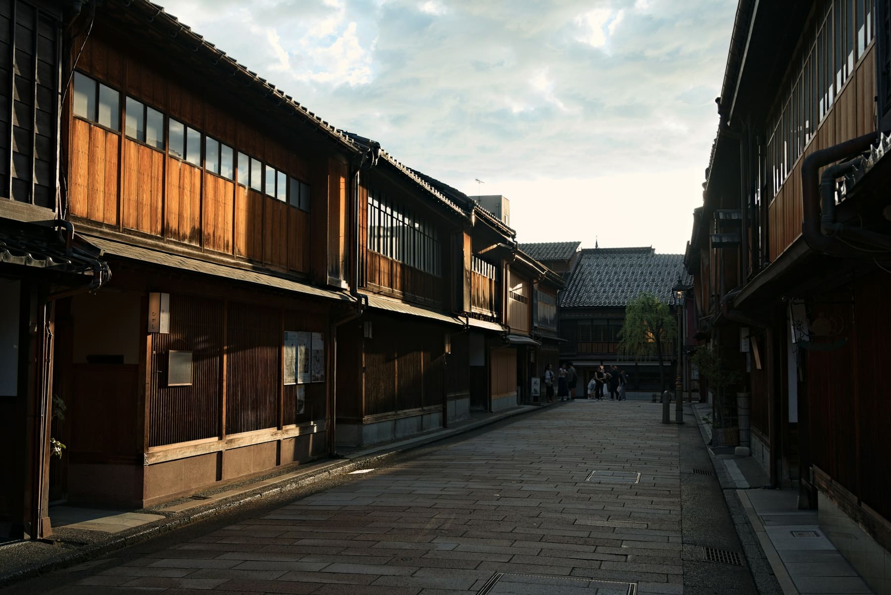 A wooden lane in the Nagamachi samurai quarter of Kanazawa